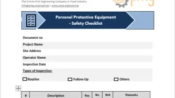 Inspection Checklist- Personal protective equipment