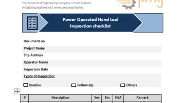 Inspection Checklist- Power Operated Hand tool