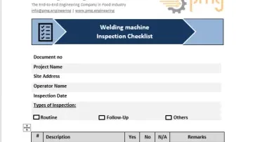 Inspection Checklist- Welding Machine