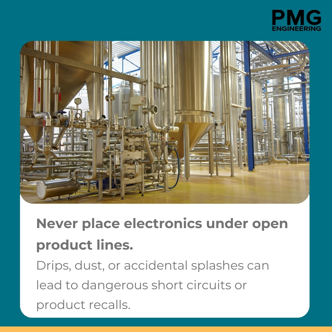 Safe Plant Design: Keep Electronics Away from Open Product Lines